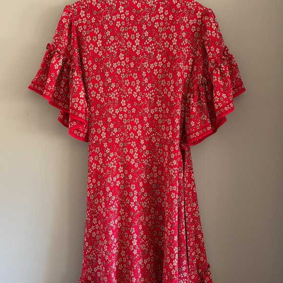 Red Floral Prairie Dress - Picture 3 of 15
